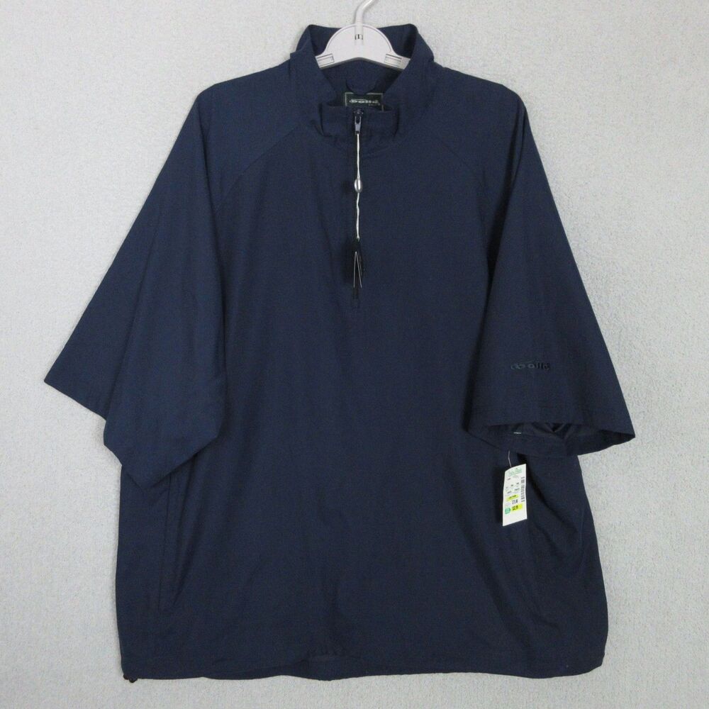 Bolle Golf Windbreaker Mens L Navy Short Sleeve 1/4 Zip Wind Water Resistant‎